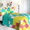 [Unforgettable Start] 3PC Vermicelli - Quilted Patchwork Quilt Set (Full/Queen Size)