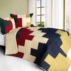 [Santa Baby] 3PC Vermicelli - Quilted Patchwork Quilt Set (Full/Queen Size)