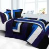 [Slience Stream] 3PC Vermicelli-Quilted Patchwork Quilt Set (Full/Queen Size)