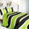 [Trust in Love] 3PC Vermicelli-Quilted Patchwork Quilt Set (Full/Queen Size)