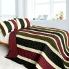 [Seak Love] 3PC Vermicelli-Quilted Patchwork Quilt Set (Full/Queen Size)