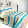 [Tasty Dessert] 3PC Vermicelli-Quilted Patchwork Quilt Set (Full/Queen Size)