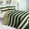 [Wander In The Secret Garden] 3PC Vermicelli-Quilted Patchwork Quilt Set (Full/Queen Size)