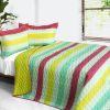 [Starlight Tears] 3PC Vermicelli-Quilted Patchwork Quilt Set (Full/Queen Size)