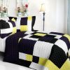 [King] Brand New Vermicelli-Quilted Patchwork Quilt Set Full/Queen