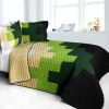 [Evergreen Tree] Brand New Vermicelli-Quilted Patchwork Quilt Set Full/Queen