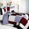 [Grape Princess] Brand New Vermicelli-Quilted Patchwork Quilt Set Full/Queen