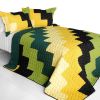 [Bridge of Sighs] 3PC Vermicelli-Quilted Patchwork Quilt Set (Full/Queen Size)