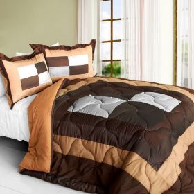 [My Lilith] Quilted Patchwork Down Alternative Comforter Set (Full/Queen Size)