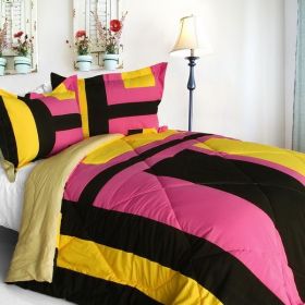 [Scene Savannah] Quilted Patchwork Down Alternative Comforter Set (Twin Size)