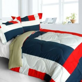 [Loving Lorraine] Quilted Patchwork Down Alternative Comforter Set (Twin Size)