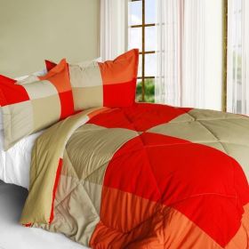 [Beautiful Prairie] Quilted Patchwork Down Alternative Comforter Set (Twin Size)