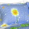 [Dandelion Dancing Night] Cotton 3PC Floral Vermicelli-Quilted Patchwork Quilt Set (Full/Queen Size)