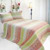 [Flowers Season] 3PC Cotton Vermicelli-Quilted Printed Quilt Set (Full/Queen Size)