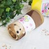 [Teddy Bear - Brown] Korean Coral Fleece Mini Baby Throw Blanket (27.6 by 38.6 inches)