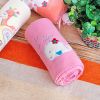 [White Whale - Pink] Embroidered Applique Coral Fleece Baby Throw Blanket (29.5 by 39.4 inches)