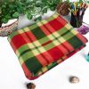 [Trendy Plaids - Red/Green/Yellow] Soft Coral Fleece Throw Blanket (71 by 79 inches)