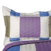 [Pure Willing] 3PC Vermicelli-Quilted Patchwork Quilt Set (Full/Queen Size)