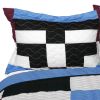 [Lazy Weekend Time] 3PC Vermicelli-Quilted Patchwork Quilt Set (Full/Queen Size)