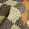 [Believe Love] 3PC Vermicelli-Quilted Patchwork Quilt Set (Full/Queen Size)