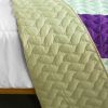 [Waves Of Rays ] 3PC Vermicelli-Quilted Patchwork Quilt Set (Full/Queen Size)