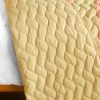 [Champagne Honey] 3PC Patchwork Quilt Set (Full/Queen Size)