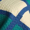 [Traveling Light] 3PC Vermicelli-Quilted Patchwork Quilt Set (Full/Queen Size)