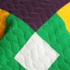 [Checkers] 3PC Vermicelli-Quilted Patchwork Quilt Set (Full/Queen Size)