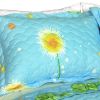 [Dandelion Dancing Night] Cotton 3PC Floral Vermicelli-Quilted Patchwork Quilt Set (King Size)