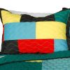 [Rain Season] 3PC Vermicelli-Quilted Patchwork Quilt Set (Full/Queen Size)