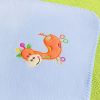 [Orange Giraffe - Blue] Embroidered Applique Coral Fleece Baby Throw Blanket (29.5 by 39.4 inches)