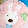 [Sugar Rabbit - Round Pink01] Blanket Pillow Cushion / Travel Pillow Blanket (25.2 by 37 inches)