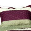 [September Affair] 3PC Vermicelli-Quilted Patchwork Quilt Set (Full/Queen Size)