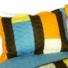 [Colorful Bridge] 3PC Vermicelli-Quilted Patchwork Quilt Set (Full/Queen Size)