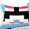 [Wonderful Date Day] 3PC Vermicelli-Quilted Patchwork Quilt Set (Full/Queen Size)