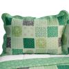 [Green Fields] Cotton 3PC Vermicelli-Quilted Printed Quilt Set (Full/Queen Size)