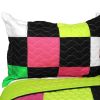 [Reminiscent Album] 3PC Vermicelli-Quilted Patchwork Quilt Set (Full/Queen Size)