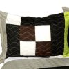 [Earth Chant] 3PC Vermicelli-Quilted Patchwork Quilt Set (Full/Queen Size)