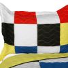 [Hodgepodge] Vermicelli-Quilted Patchwork Plaid Quilt Set Full/Queen