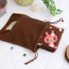 [Brown Dancing Bear] Fleece Throw Blanket In A String Bag (30.7 by 46.9 inches)