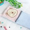 [Pink Bear] Fleece Throw Blanket Pillow Cushion / Travel Pillow Blanket (28.3 by 35.1 inches)