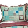 [Multicolor Lattice] Cotton 3PC Vermicelli-Quilted Printed Quilt Set (Full/Queen Size)