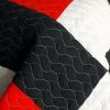 [Poker King] 3PC Vermicelli-Quilted Patchwork Quilt Set (Full/Queen Size)