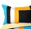 [Drive Till Dawn] 3PC Vermicelli-Quilted Patchwork Quilt Set (Full/Queen Size)