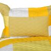 [Gorgeous Sunshine] Vermicelli-Quilted Patchwork Plaid Quilt Set Full/Queen