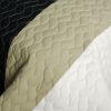 [Stable Life] 3PC Vermicelli-Quilted Patchwork Quilt Set (Full/Queen Size)