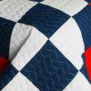 [Handsome Prince] 3PC Vermicelli-Quilted Patchwork Quilt Set (Full/Queen Size)