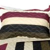 [Past Faded] 3PC Vermicelli-Quilted Patchwork Quilt Set (Full/Queen Size)