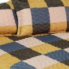 [Antique Chic] 3PC Vermicelli-Quilted Patchwork Quilt Set (Full/Queen Size)