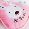 [Sugar Rabbit - Pink] Throw Blanket Pillow Cushion / Travel Pillow Blanket (25.2 by 37 inches)